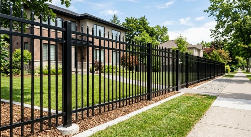 Black Metal Fence Installation in Kansas City, MO