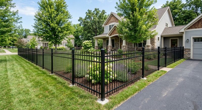 Black Metal Fence Installation in Grand Rapids, MI